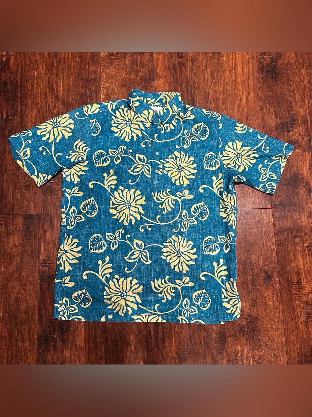 Vintage Reyn Spooner Reverse Print Hawaiian Y2K Mens Shirt Large Blue Beachy VTG